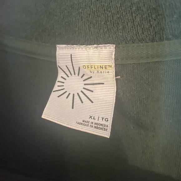 Aerie/ dark green 1/4 zip sweatshirt/ Pullover/ Oversized/ Size US XL - Picture 6 of 8